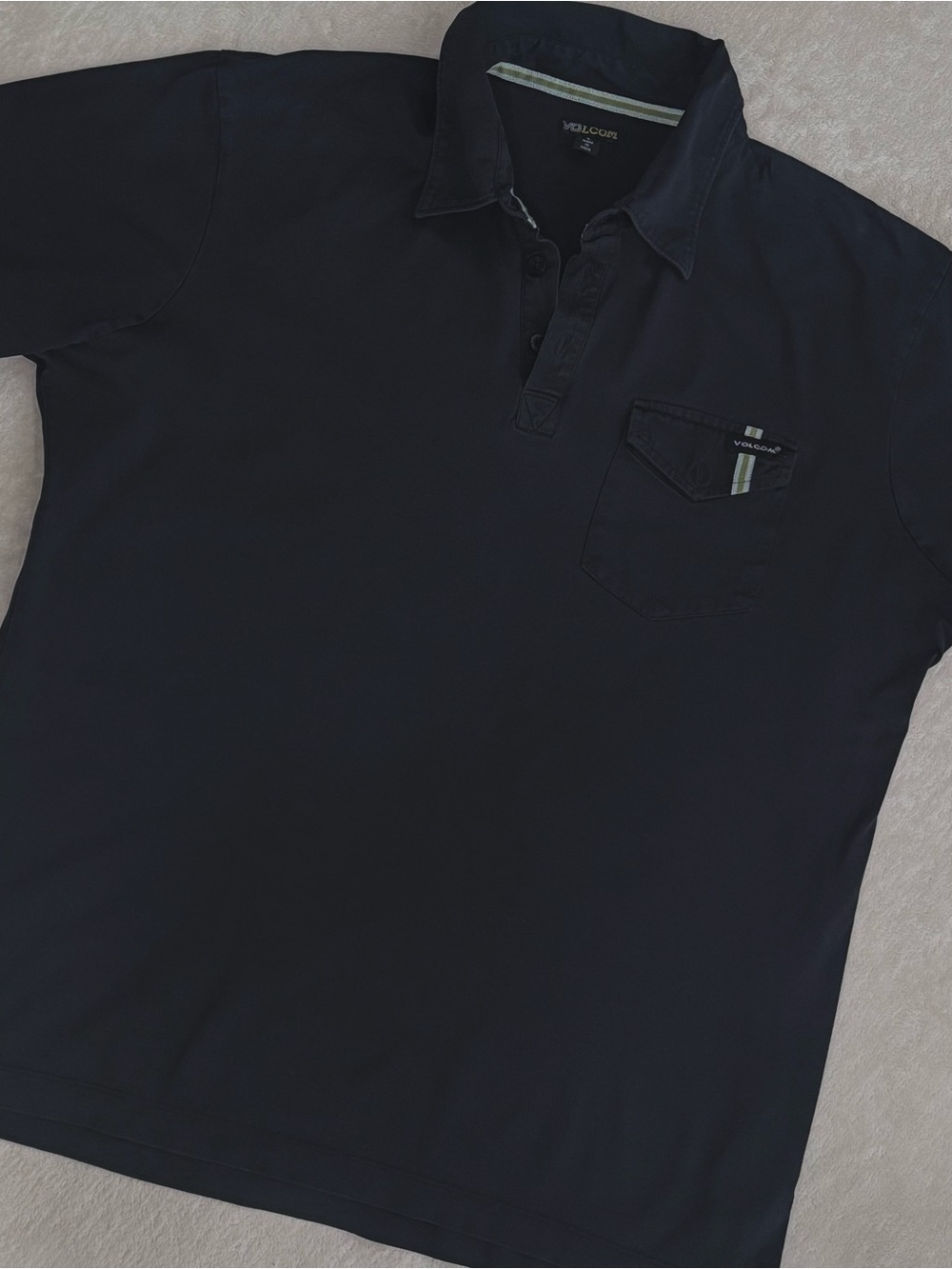 Volcom Men's Black Polo Shirt with Chest Pocket